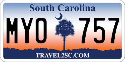 SC license plate MYO757