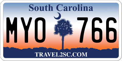 SC license plate MYO766