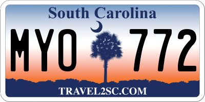 SC license plate MYO772