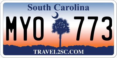 SC license plate MYO773