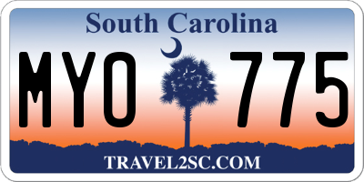 SC license plate MYO775