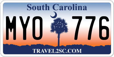 SC license plate MYO776