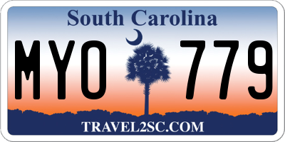 SC license plate MYO779