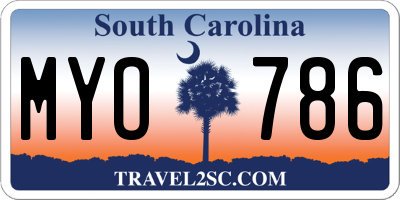 SC license plate MYO786