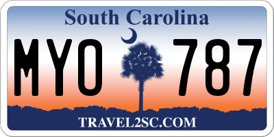 SC license plate MYO787