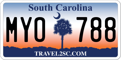 SC license plate MYO788