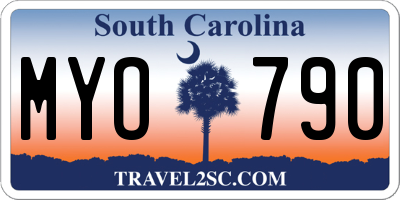 SC license plate MYO790