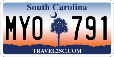 SC license plate MYO791