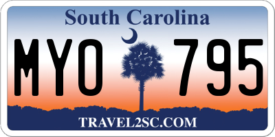 SC license plate MYO795