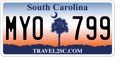 SC license plate MYO799