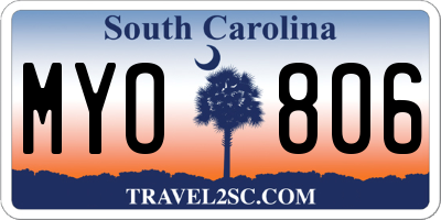 SC license plate MYO806