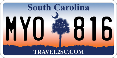 SC license plate MYO816