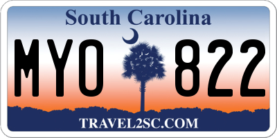 SC license plate MYO822