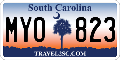 SC license plate MYO823