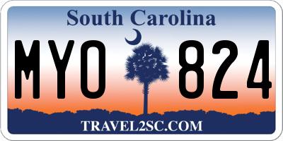SC license plate MYO824