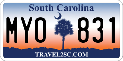 SC license plate MYO831