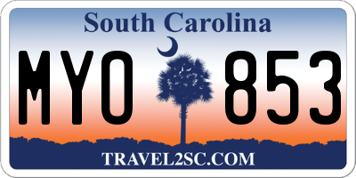 SC license plate MYO853