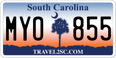 SC license plate MYO855