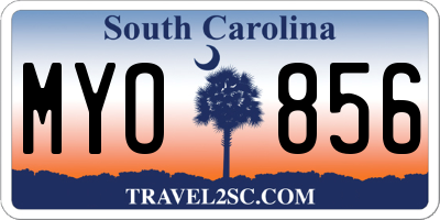 SC license plate MYO856