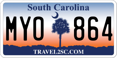 SC license plate MYO864