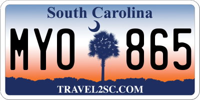 SC license plate MYO865