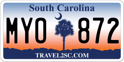 SC license plate MYO872