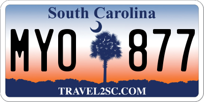 SC license plate MYO877