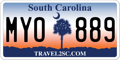 SC license plate MYO889