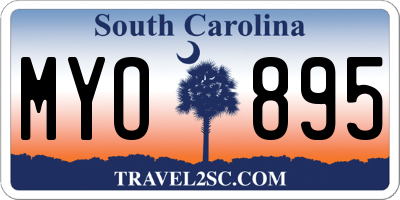 SC license plate MYO895