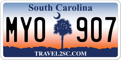 SC license plate MYO907