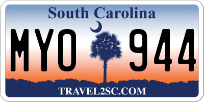 SC license plate MYO944