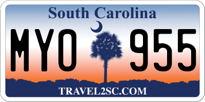 SC license plate MYO955
