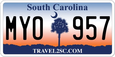 SC license plate MYO957