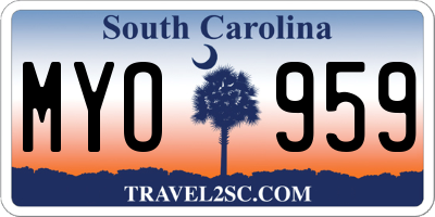 SC license plate MYO959