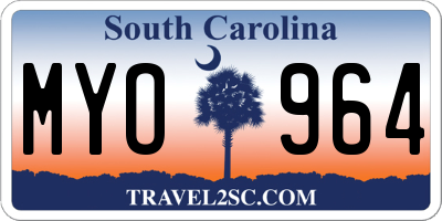 SC license plate MYO964