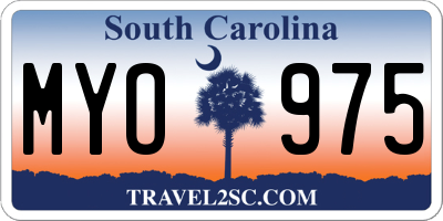 SC license plate MYO975