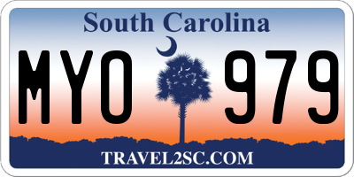 SC license plate MYO979