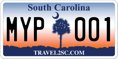 SC license plate MYP001
