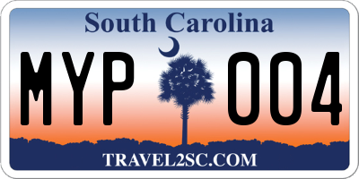 SC license plate MYP004