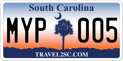 SC license plate MYP005