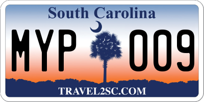 SC license plate MYP009