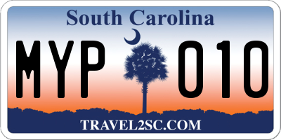 SC license plate MYP010