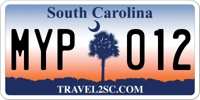 SC license plate MYP012
