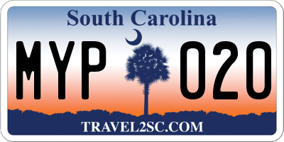 SC license plate MYP020