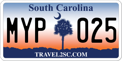 SC license plate MYP025