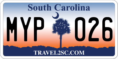 SC license plate MYP026