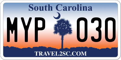 SC license plate MYP030