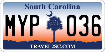 SC license plate MYP036