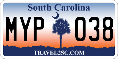 SC license plate MYP038