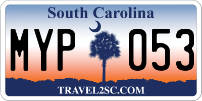 SC license plate MYP053